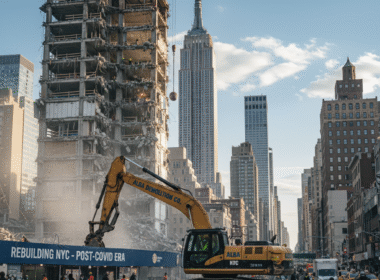 Andrew Horan Alba overseeing NYC demolition site during COVID-19